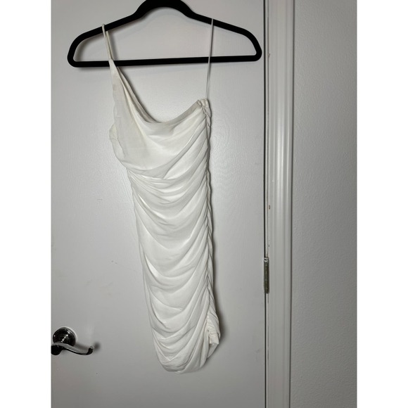 Princess Polly, one shoulder rouched white dress, size 2 - Picture 1 of 6